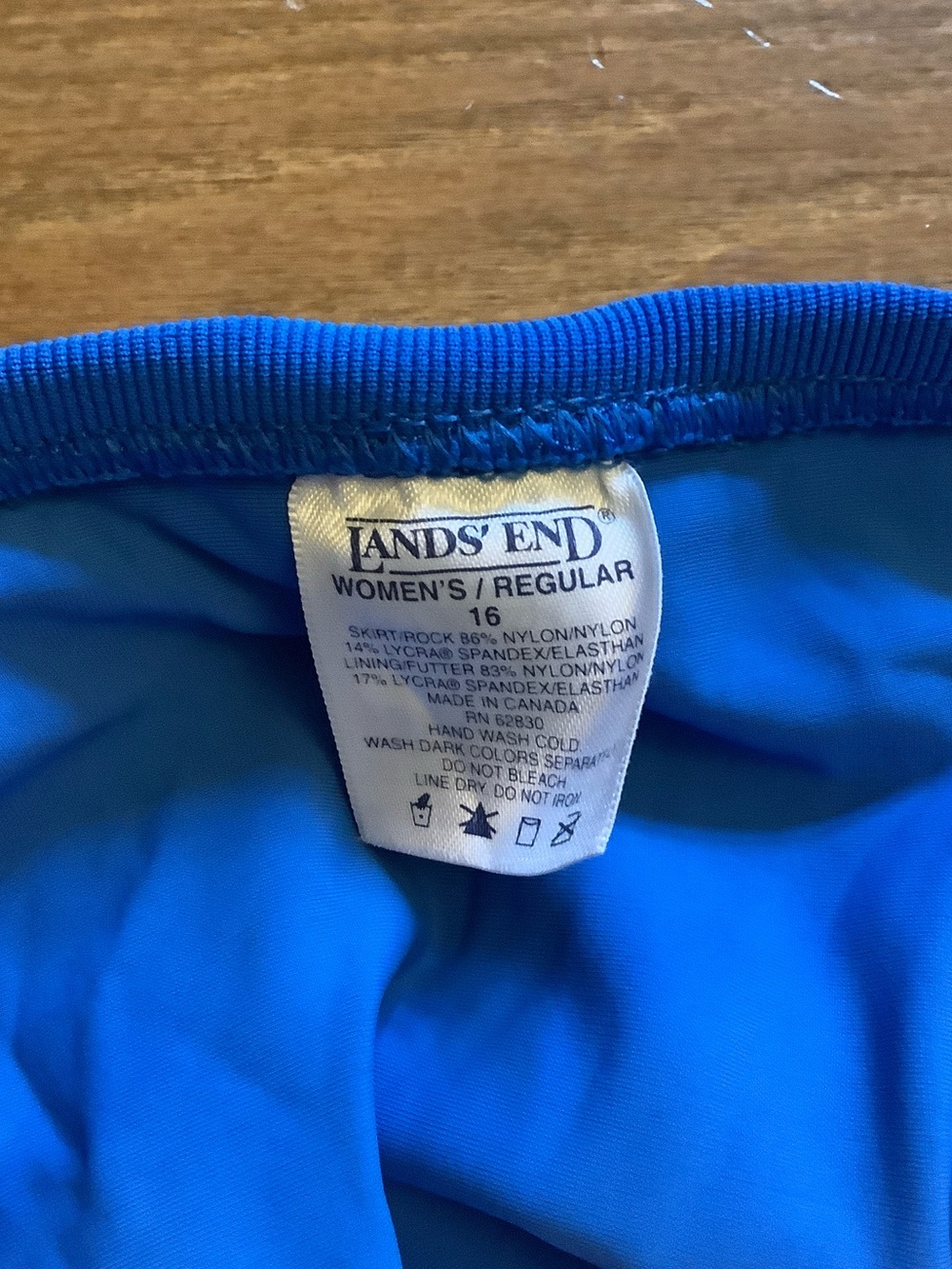 Lands' End Bright Blue Tankini Top with Swim Skirt - Picture 5 of 7